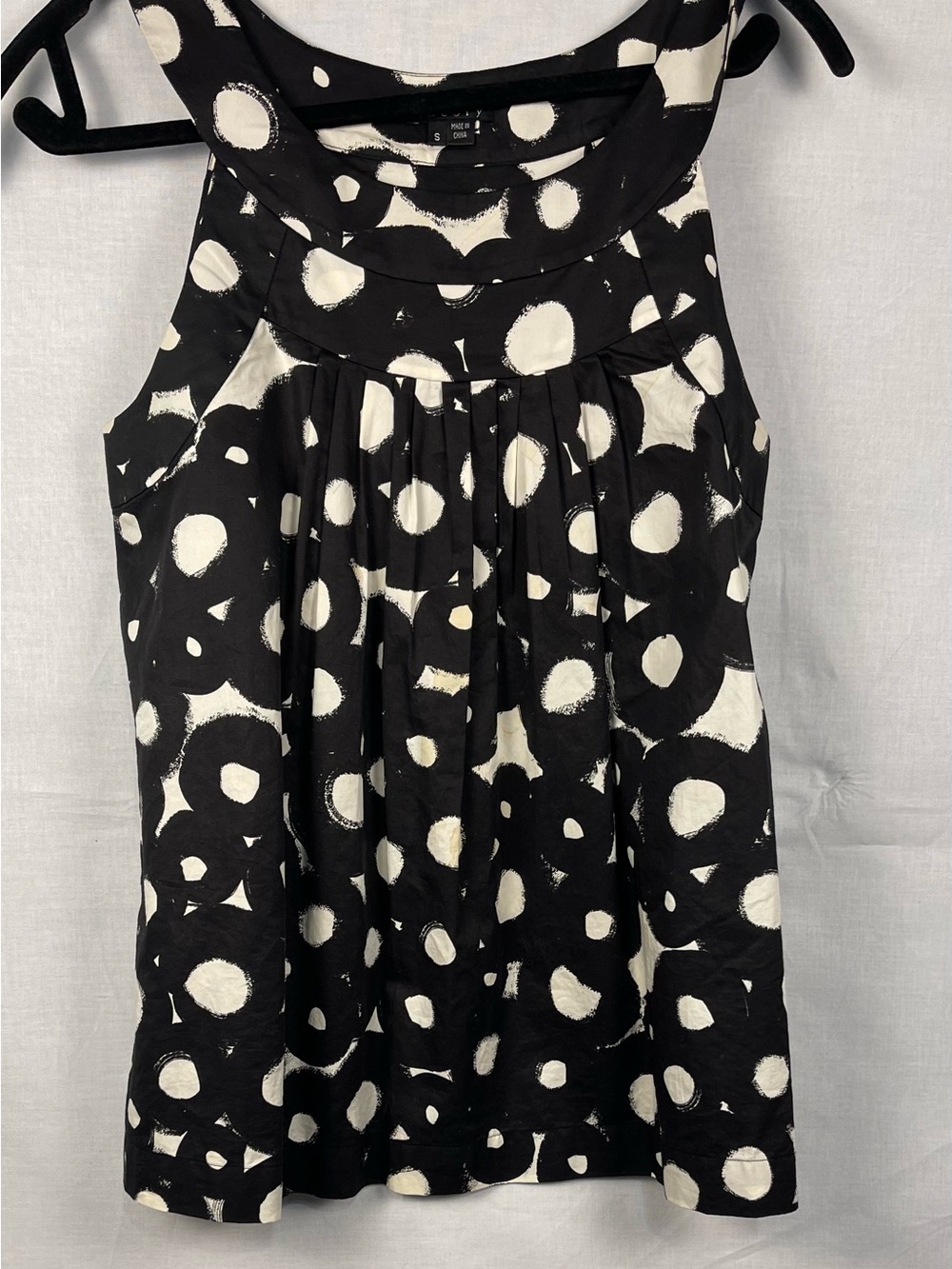 Theory Black and White Polka Dot Sleeveless Skirt